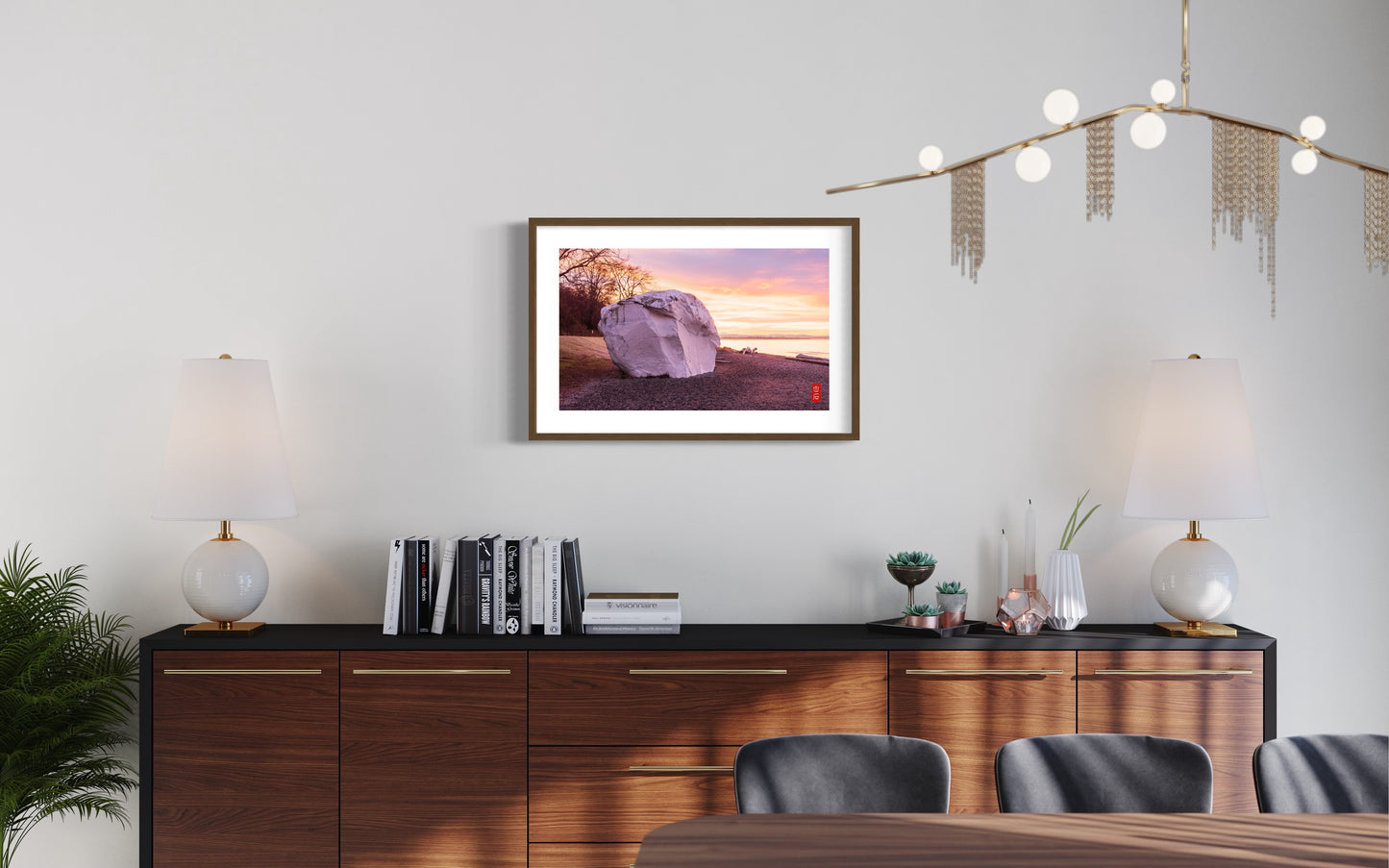 Sunrise at White Rock: 18*30 with solid wood frame