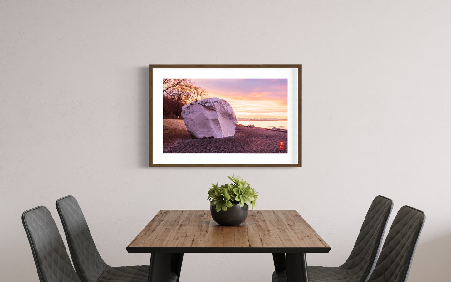 Sunrise at White Rock: 18*30 with solid wood frame