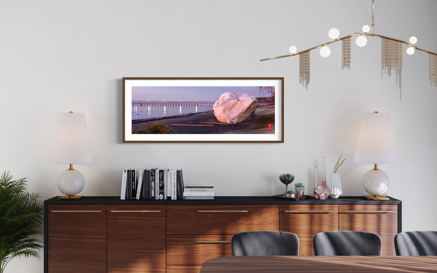 Sunrise Panorama: 18*54 with solid wood frame