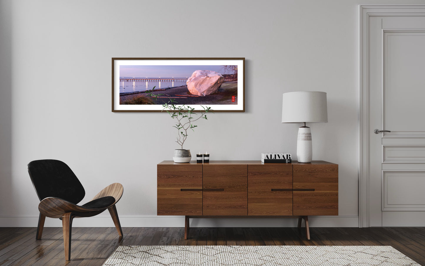 Sunrise Panorama: 18*54 with solid wood frame