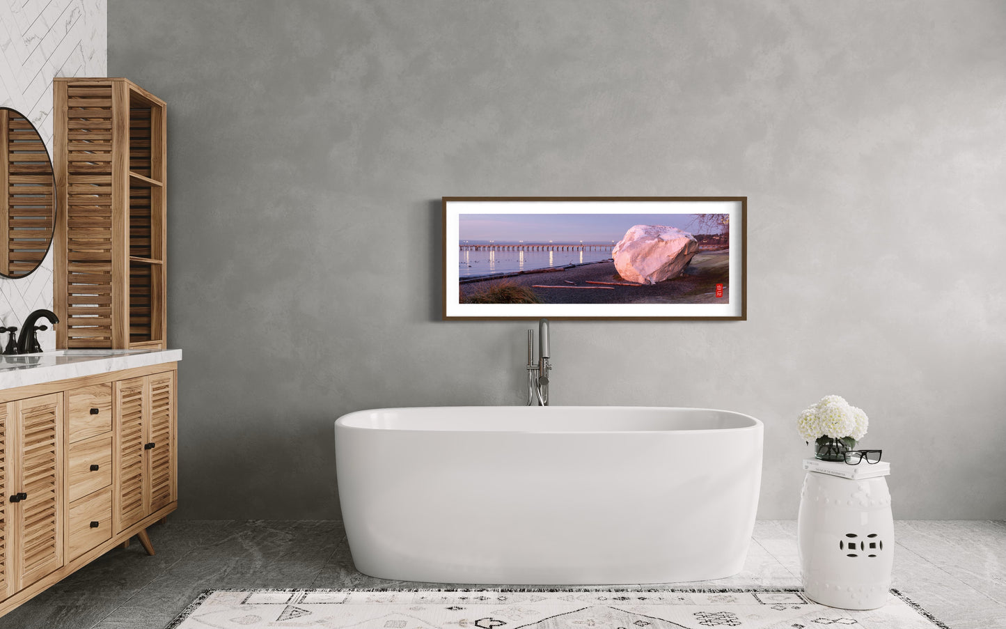 Sunrise Panorama: 18*54 with solid wood frame