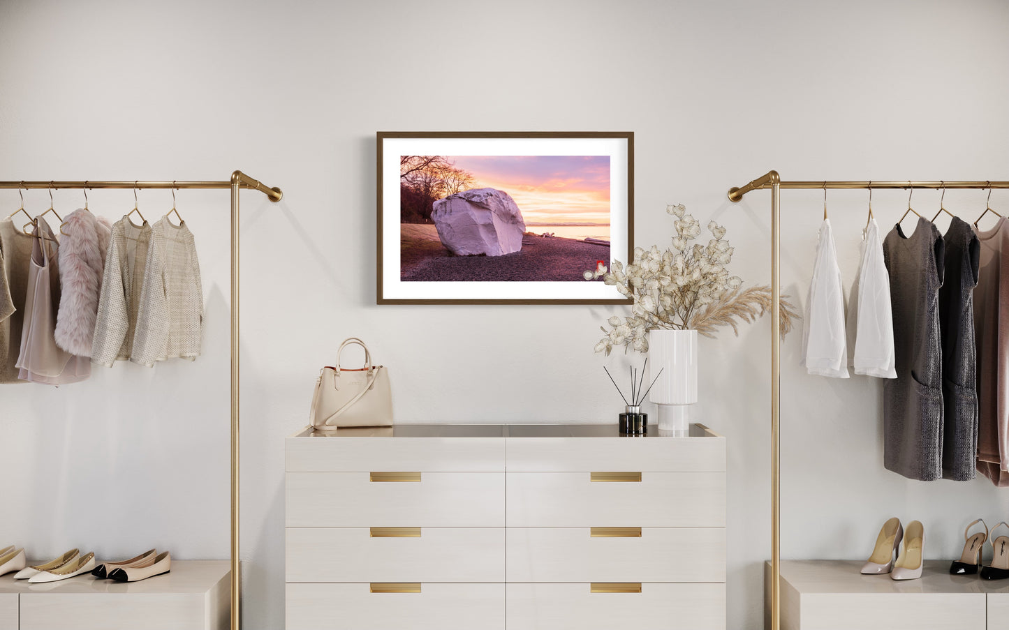 Sunrise at White Rock: 18*30 with solid wood frame
